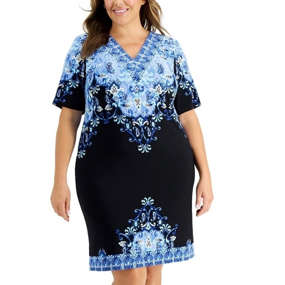 JM Collection Plus size 3X dress Modest Floral Romantic NWOT - Picture 1 of 6